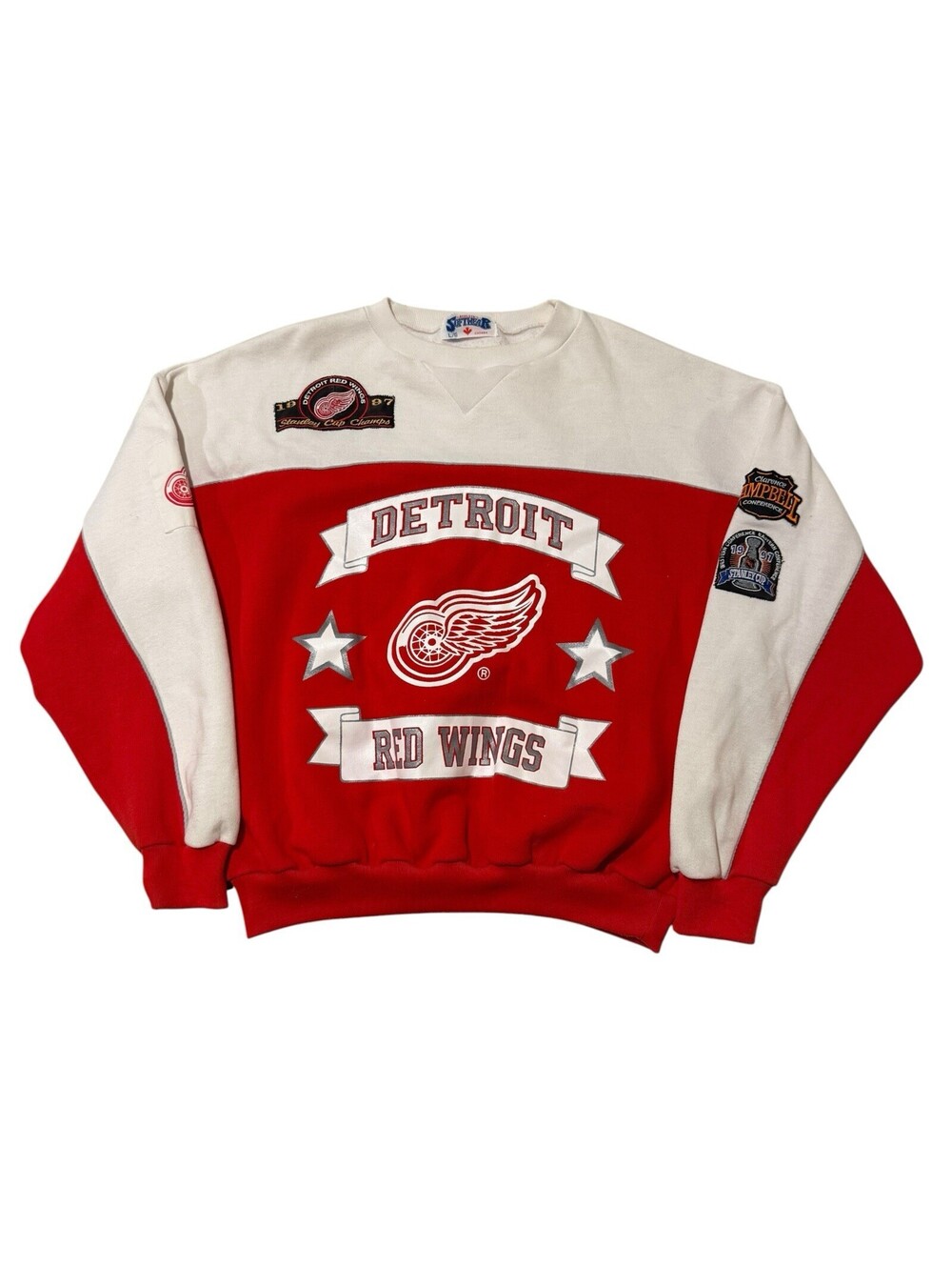 Vintage 90s Detroit Red Wings Stanley Cup Champions Sweatshirt Athletic Softwear